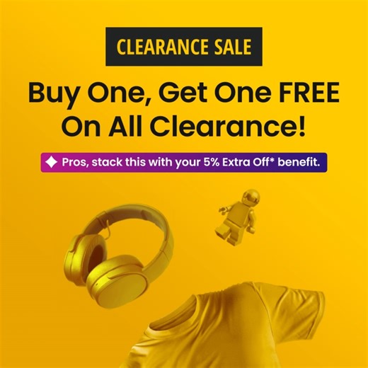 Buy One, Get One FREE on all clearance! You don't wanna miss this MASSIVE deal. Pros, stack this with your 5% extra off benefit for even more savings! 👏 ✨ Shop now: https://bit.ly/48BISIy #GameStop | GameStop