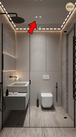How to do bathroom ceiling and light placement ￼#bathroom #shorts