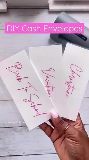 How to make your own Cash Envelopes | #cashstuffing #savingschallenge #fyp #envelopes #diy #sinkingfunds #savings #financialgoals #budgetbinder #savingwithcece #cashstuffingenvelopes #budgeting #fun #paycheck