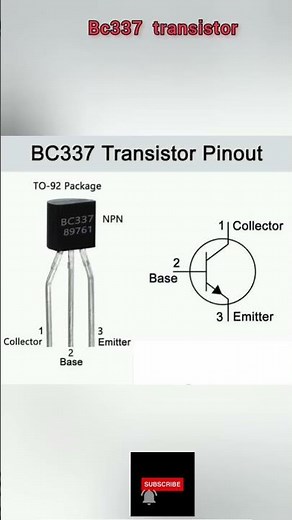 bc337 transistor pinout #akexperiment #electronic #pinout #npn #bc337 #337 #shorts