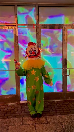 15 reactions · 7 comments | Running around scaring people downtown in my Killer Klown costume #killerklownsfromouterspace #killerklowns #clown #halloweencostume #diy #maskmaking | Yoshi Bell | Facebook