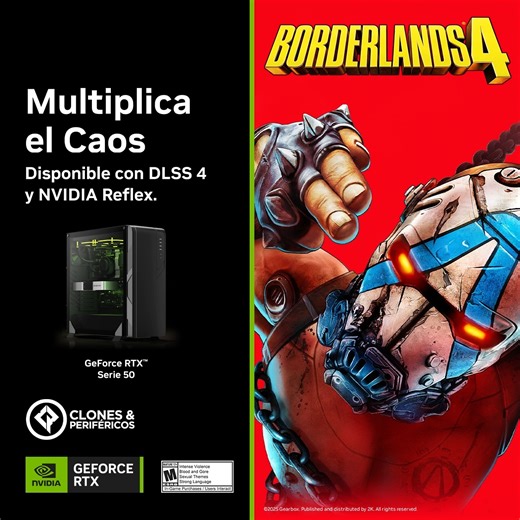 ¡VAULT HUNTERS, LA ESPERA TERMINÓ! Borderlands 4 ya está disponible con DLSS 4 y Reflex. Adquiere tu tarjeta o Pc Gamer con GeForce RTX™ serie 50 en Clones y perifericos y disfruta de este y mas títulos. | Clones y Periféricos | Facebook