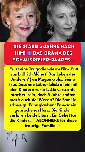 SUSANNE LOTHAR TOT! 😭 Sie folgte ihrem Mann...