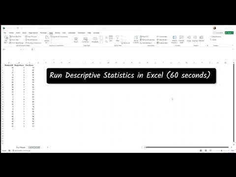 Running Descriptive Statistics in Excel Using the Analysis Tool Pack