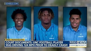 Deadly UNC crash: Football player was 15 yards behind car speeding 124 mph in 45-mph zone, docs reveal