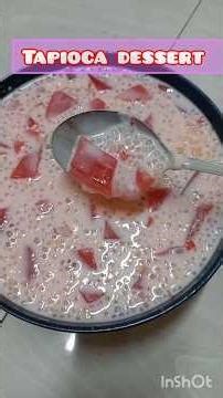 Tapioca dessert with watermelon jello