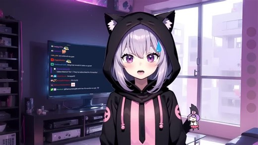 Premade Purple Cat Hoodie Neko Girl Vtuber Model: Ready to Use - Etsy