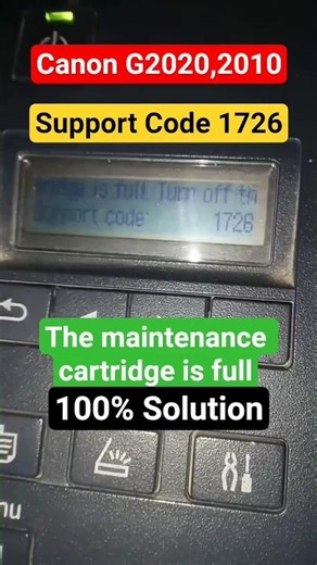 Canon printer G2020,2010 | Support Code 1726 | 100% Solution #canon #printer #canonphotography