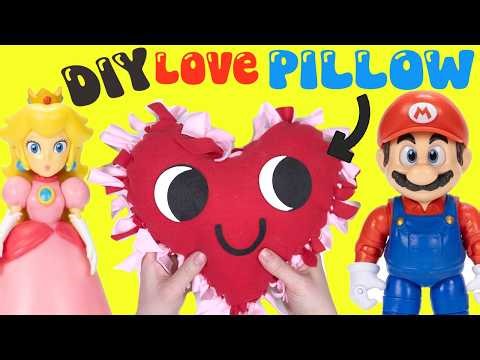 The Super Mario Galaxy Movie DIY Heart Love Pillow to Princess Peach with Dolls! Crafts for Kids