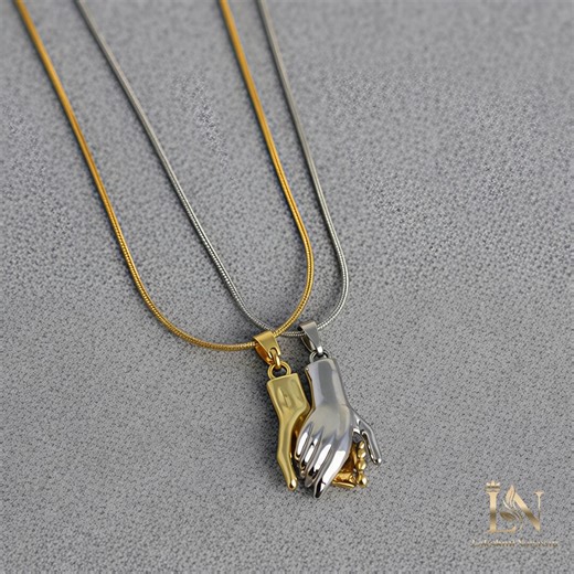 Magnetic Interlocking Hands Necklace • Stainless Steel Matching Set • Relationship Jewelry • Waterproof Friendship Gift • Couple Necklace - Etsy