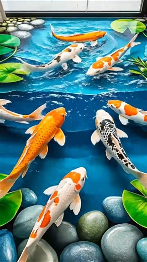 Luxury Koi Pond Epoxy Floor Bedroom Transformation 😱3D Water Illusion #interiordesign #epoxyflooring