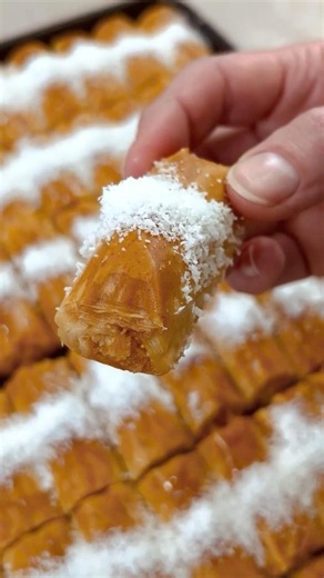 Lemon Coconut and Macadamia Baklava in a lemon syrup