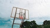 swish shot basketball and sky