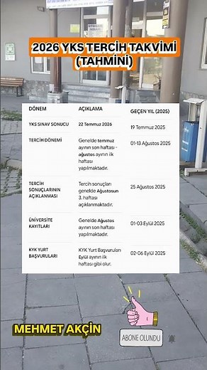 2026 YKS TERCİH TAKVİMİ (TAHMİNİ) #2026#yks#ösym#tercih#takvim