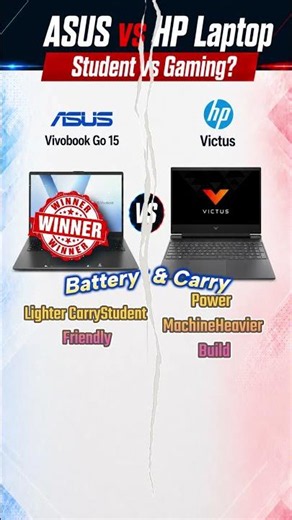 ASUS Vivobook Go 15 v/s HP Victus Laptop 💻 Study or Gaming? #shorts #short #shortvideo