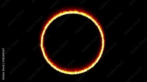 Fire ring circle effect element with dynamic 3d rendering include alpha path.