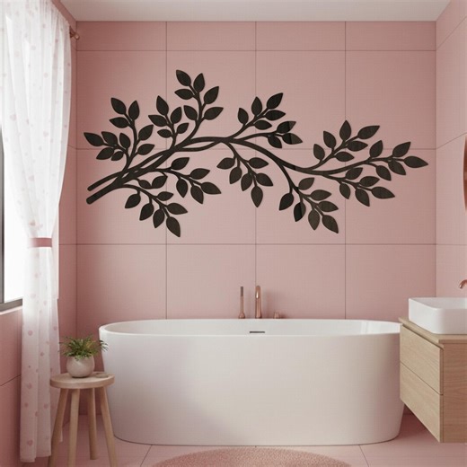 Branch Wall Art, Wooden Branch Art, Branch Wall Hanging, Branch Wall Decor, Branch With Leaves, Branch With Leaves Wooden Wall Hanging - Etsy