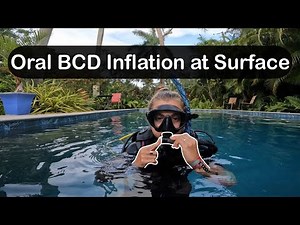 How to Orally Inflate your BCD at the Surface - PADI Open Water Diver, Confined Water #1