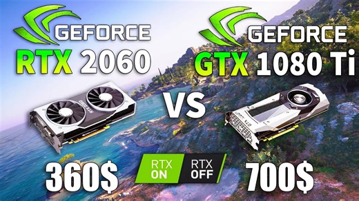RTX 2060 vs GTX 1080 Ti test in 8 games RTX - on / off (i5 9600k)