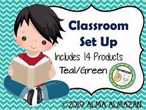 Back to School Editable Classroom Decor Posters Bundle | Teal & Green Theme