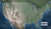 Satellite view of the United States of America. Cinematic world map...