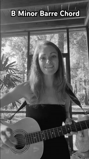 Beginner guitar lesson: How to play a B Minor Barre Chord on acoustic guitar.