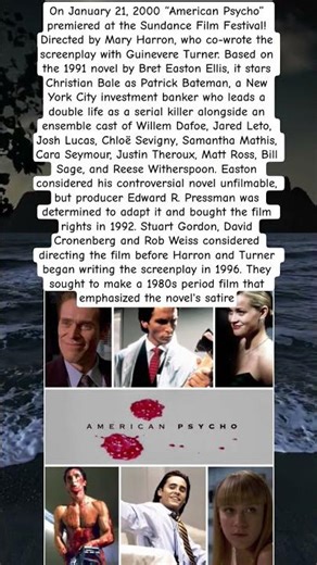 On January 21, 2000 “American Psycho” premiered at the Sundance Film Festival!