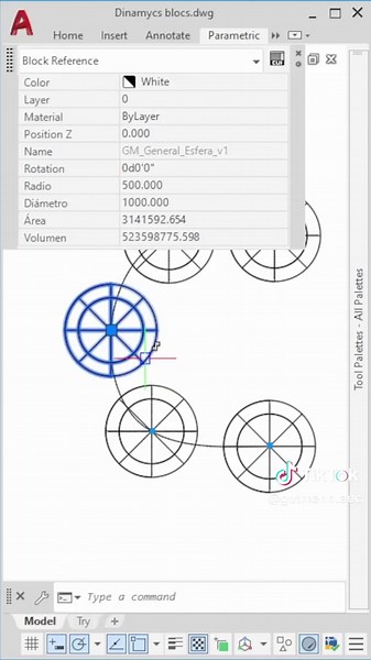 Constrain spheres (dynamic blocks) to a spline in AutoCAD. #Design #Architecture #AutoCAD