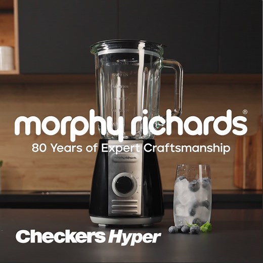 Take your food prep to new heights with the NEW Morphy Richards Total Control Glass Jug Blender exclusive to Checkers Hyper. This blender can tackle anything from grinding coffee beans and ice to whipping up homemade baby food. View deals: https://brnw.ch/21wNFgs | Checkers