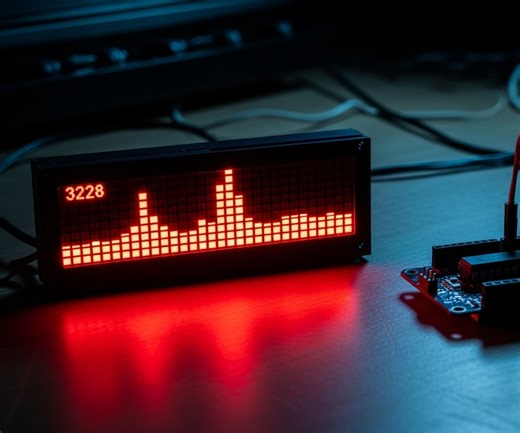 Arduino Audio Spectrum on LED Dot Matrix 4 in 1 Display | DIY Project