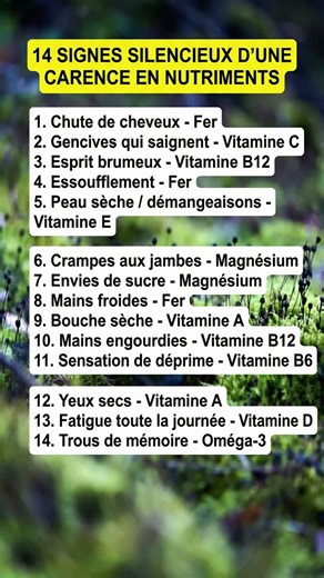 14 signes silencieux que vous manquez de nutriments essentiels. Dépistez les carences tôt ! 🔍😴