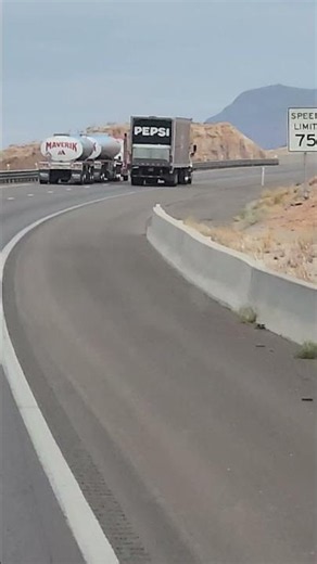 Place your bets on who wins this truck race #trucks #nevada #mountains