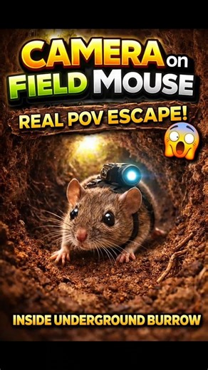 Camera Mounted on Field Mouse – Extreme POV Escape Through Underground Burrow 😱🔥