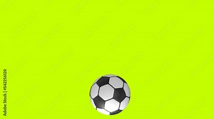 Football green screen 2d animation 4k.FootBall Rotating and Moving on Greenscreen.Football Soccer Video Transition.Soccer ball seamless loop Sports. football rolling from one side to another side.