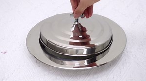 Zhehao 1 Plates Silver Communion Set, Holy Trays with Lid, Stainless Steel Bread Tray Plates for Churches, Holy Communion Tray with Cover, Polished Church Supplies Ware Sets
