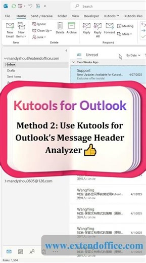View Sender’s Email Address Without Opening the Email in Outlook