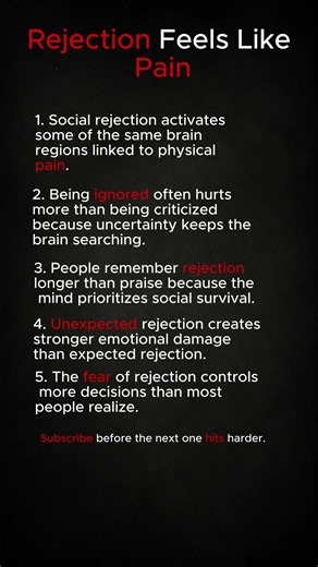 Why rejection actually feels like physical pain #psychology #science
