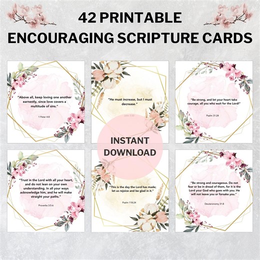 42 Printable Bible Verse Cards for Women | Bible Study Tools | Memory Verse Cards (ESV) | Gift for Christians | Gift for Women - Etsy