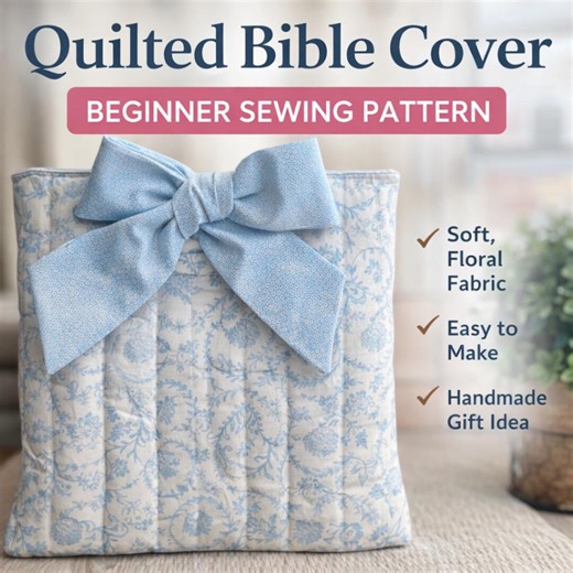 Quilted Bible Cover Pattern PDF, Patchwork Book Sleeve Sewing Pattern, Beginner Sewing Project, Scrap Fabric Gift Idea for Women and Moms - Etsy UK