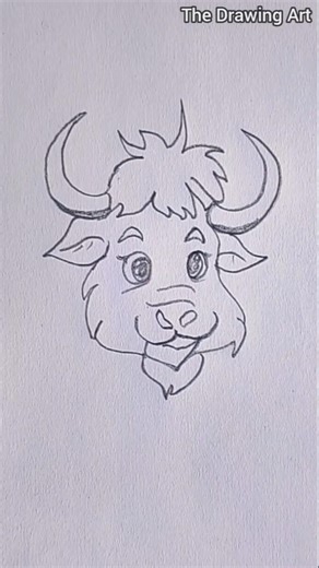 How to draw baby buffalo ! step by step #easydrawing #shorts