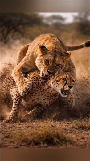 lion 🦁 killed on cheetah #shorts #lionessvscheetah