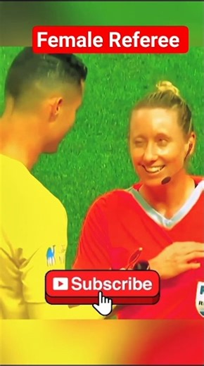 Rare Moments with female Referee #abu #moment #football #referee #redcards #plenty #messi #ytshorts