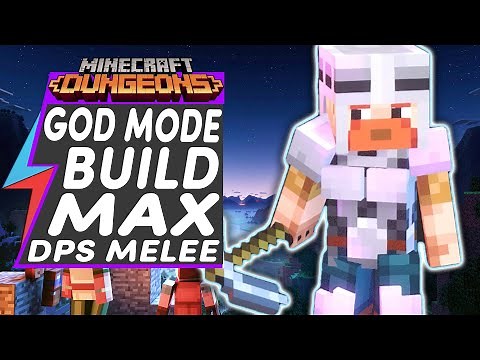 Minecraft Dungeons BEST GOD MODE BUILD | MAX DPS MELEE DAMAGE Never Die Build