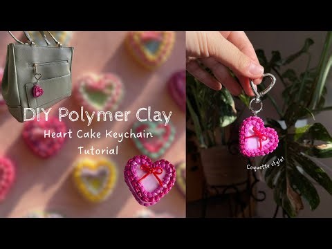 DIY | Polymer Clay Heart Cake Keychain Tutorial