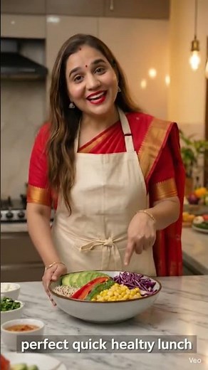 5 Minute Healthy Lunch Bowl 🥗 | Rainbow Buddha Bowl Recipe 🌈Healthy Rainbow Buddha Bowl 🥗Food Shorts