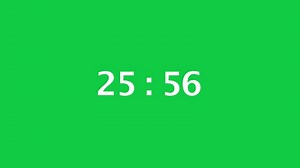 Download Digital countdown timer with a green screen background. Time counts down from 26 minute to 25 minute. for free