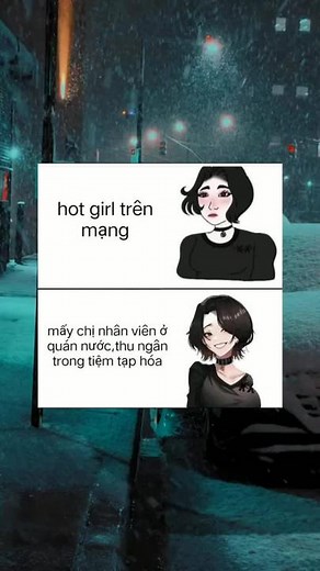 Humorous Urban Night Scene with Illustrated Characters