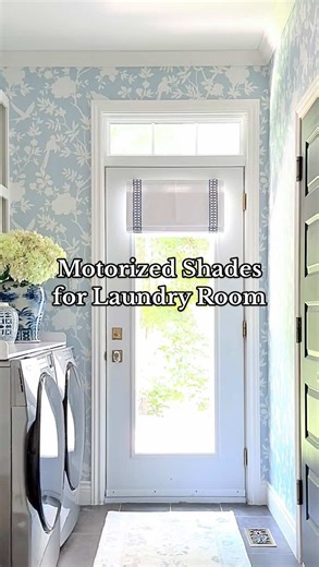 Motorized Roman Shades for Laundry Room Upgrade
