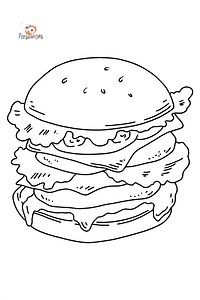 Juicy Burger coloring page ♥ Online or Printable for Free!