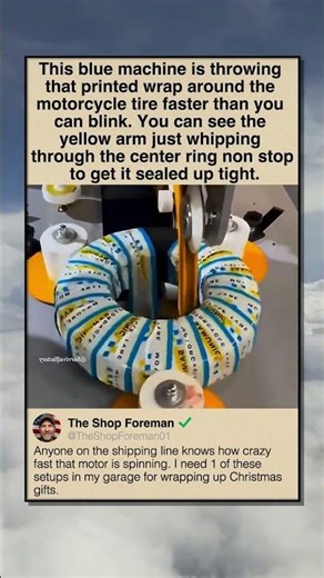 MACHINE WRAPS TIRE IN 5 SECONDS FLAT